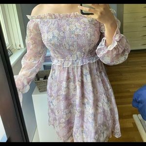 Sheer floral lilac dress